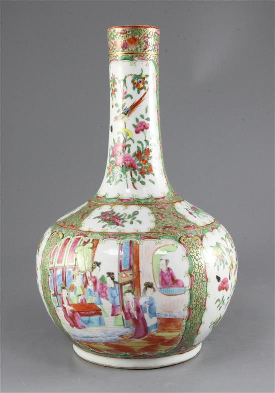 A Chinese famille rose bottle vase, 19th century, height 39.5cm